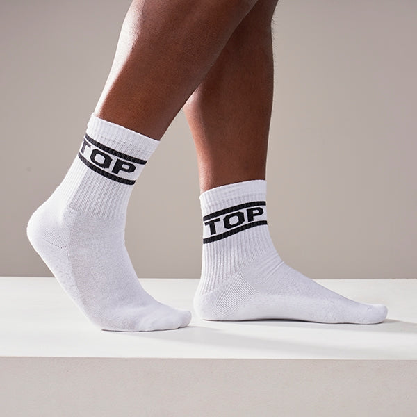 Mister B Crew Socks Top 2-Pack White