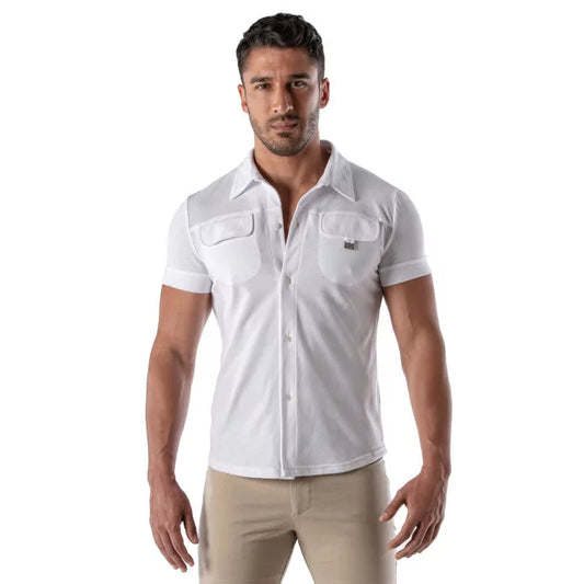 TOF PARIS Piqué cotton shirt - White