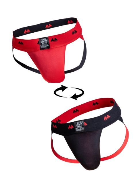 MM Jocks Classic Reversible Jock Strap Black/Red