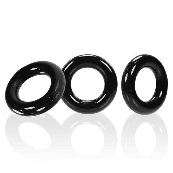 Oxballs WILLY RINGS 3-pack cockrings Black White Clear Police