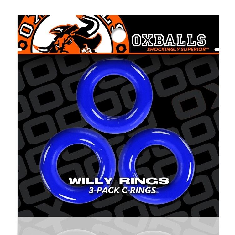 Oxballs WILLY RINGS 3-pack cockrings Black White Clear Police