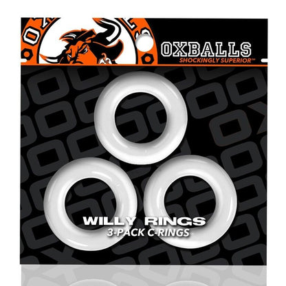 Oxballs WILLY RINGS 3-pack cockrings Black White Clear Police