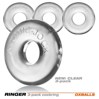 Oxballs Ringer Cockring - Clear 3 Pack