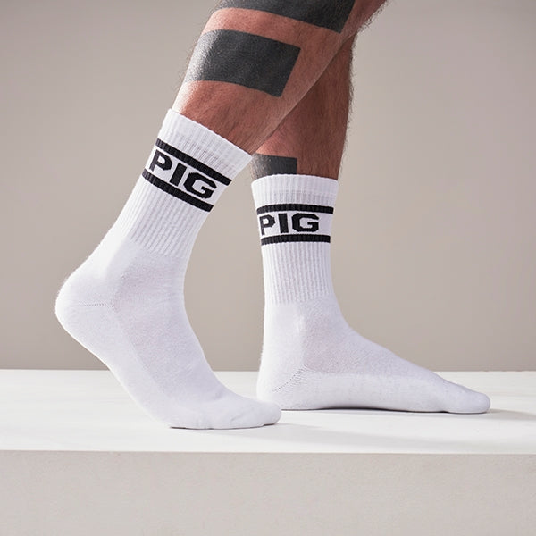 Mister B Crew Socks Pig 2-Pack White