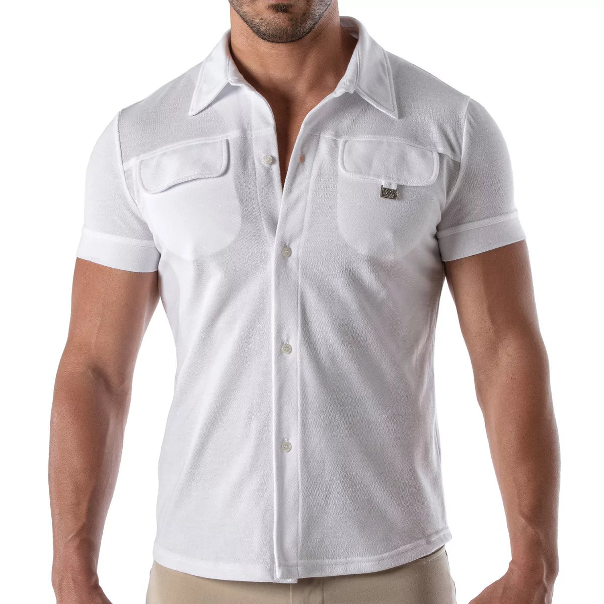 TOF PARIS  Piqué cotton shirt - White
