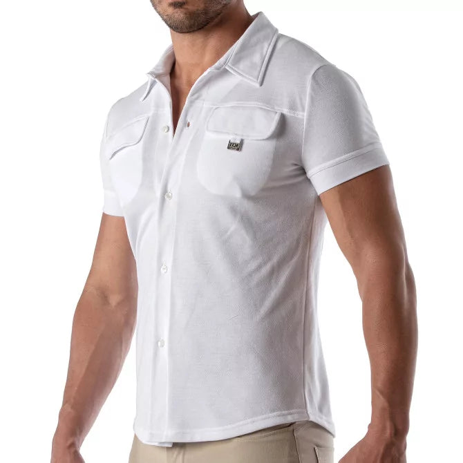 TOF PARIS  Piqué cotton shirt - White